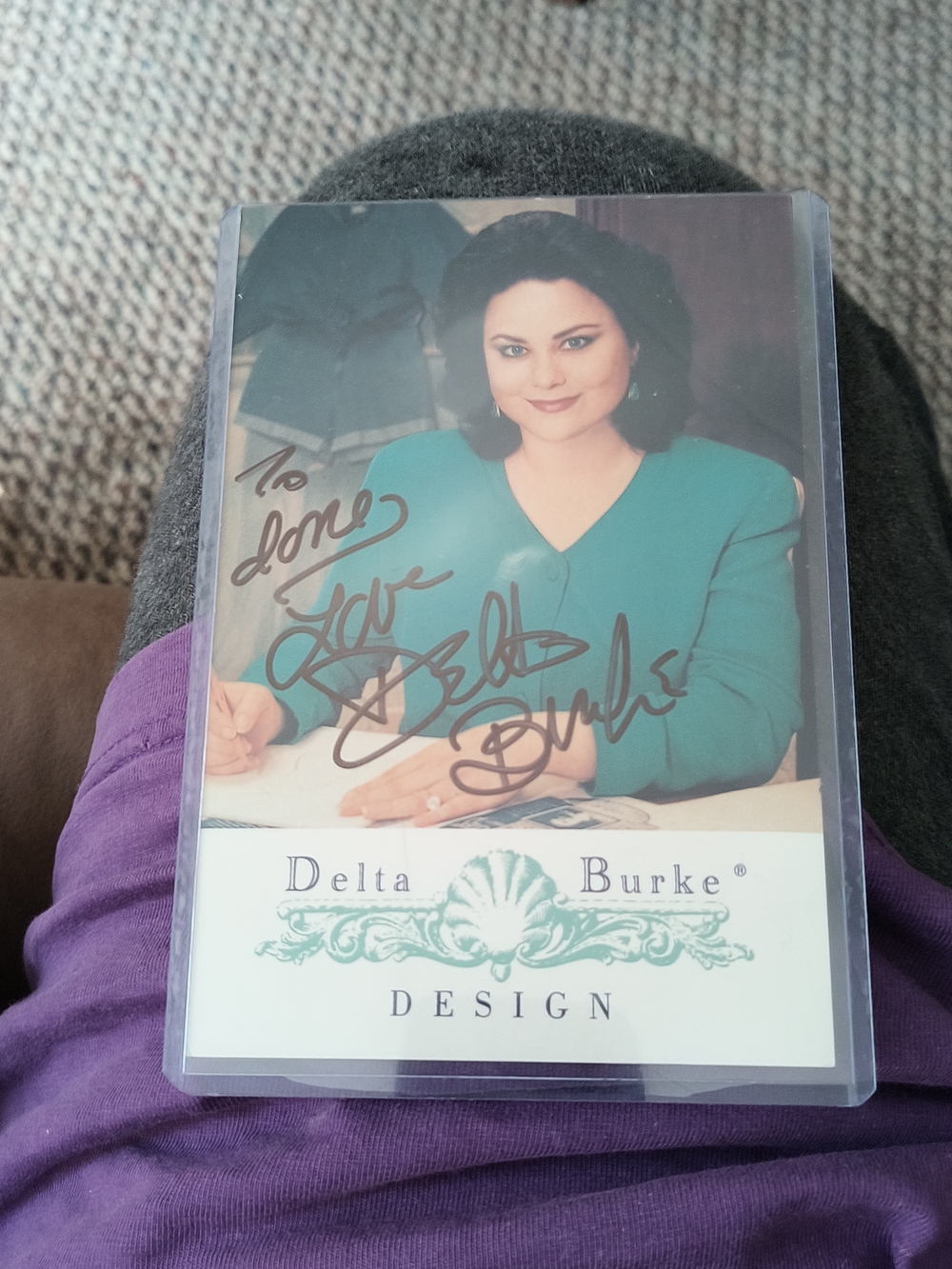 Delta Burke Autographed Photo in Teal Jacket